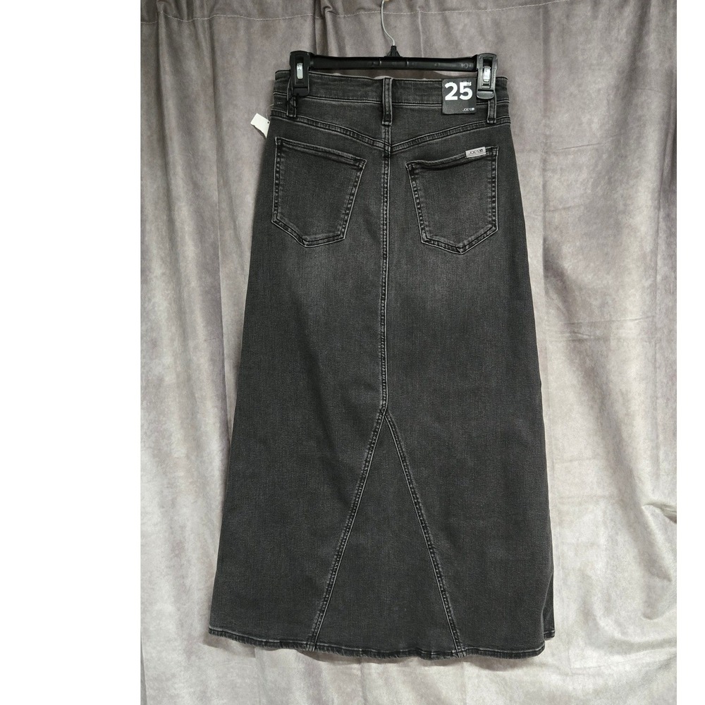 Joe's Jeans Faye Maxi Skirt Faded Black Denim High Rise Long Skirt Women's Sz 25 - Picture 2 of 9